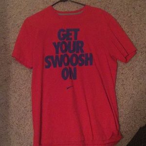 Nike Red Adult Medium T Shirt Swoosh